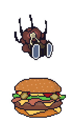 travis scott jumps on a burger pixel doodle