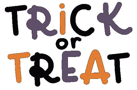 trick or treat text doodle
