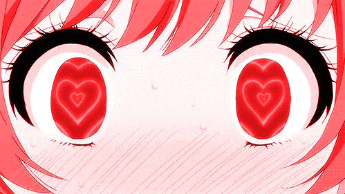 waifu fall in love red anime aesthetic doodle