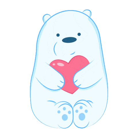 we bare bears ice bear with heart doodle