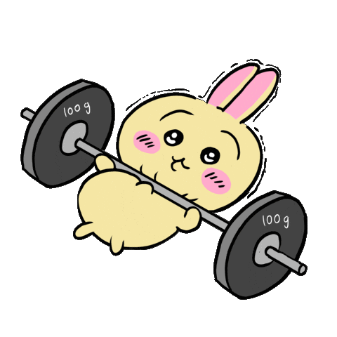 chiikawa usagi weightlifting cute doodle
