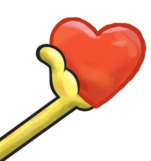 spongebob hand holding heart love doodle