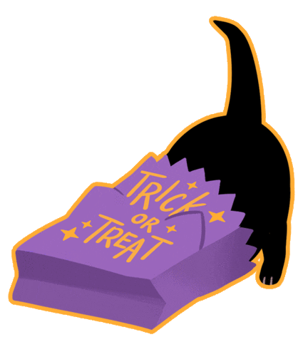 trick or treat candy black cat cute doodle